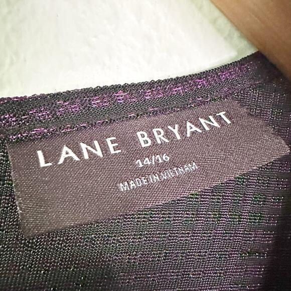 Lane Bryant Purple Metallic Sweetheart Neckline Jumpsuit women’s plus Size 16 - Picture 4 of 12